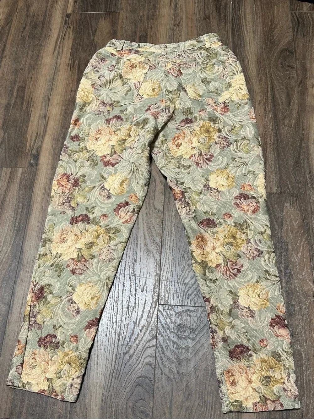 Vintage Liz Claiborne Womens Floral Tapestry High Rise Jeans 90s Size 10 Grandma